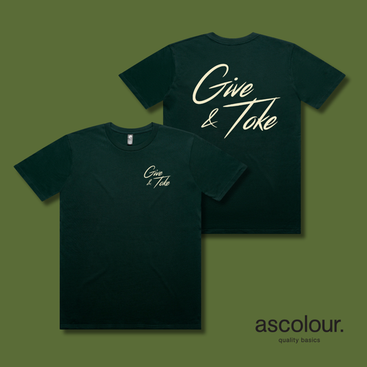 Give & Toke Tee - Pine Green